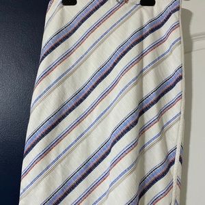 Blue and Orange Striped Skirt